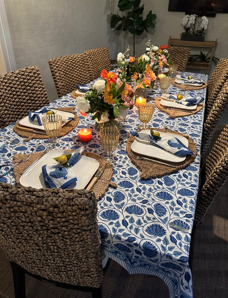 Indigo Blue Mineral Tablecloth