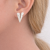 Hammered Silver Organic Hearts