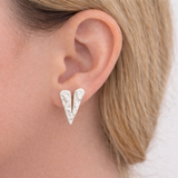 Hammered Silver Organic Hearts