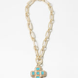 Turquoise Cross Necklace