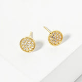 Quartz and Gold Disc Earrings
