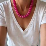 Pre-Sale Hot Pink Statement Necklace (shipping 8/20)