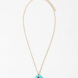 Electric Blue Turquoise with Violet Stone Necklace