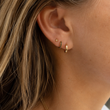 Black Gemstone Tiny Hoops