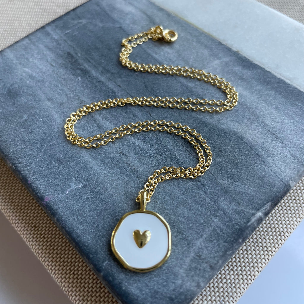 White and Gold Heart Disc