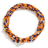 Blue and Orange College/Sports/School Bracelet Bundle
