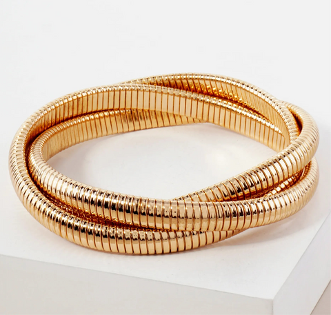 Three Piece Interlocking Bangle Bracelet