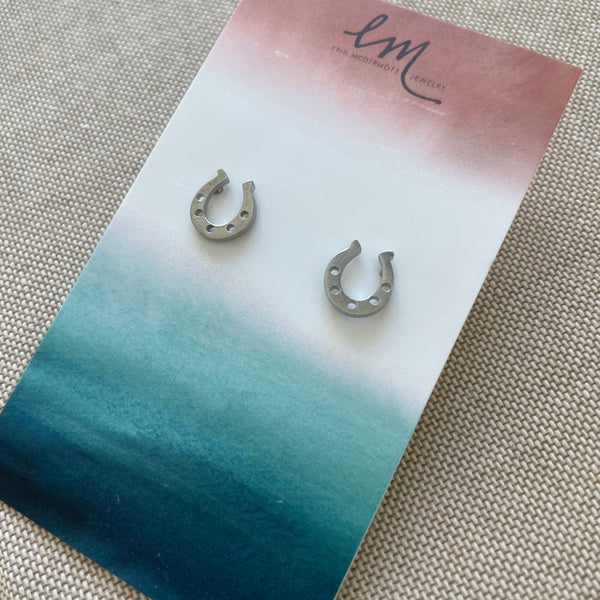 Silver Horseshoe Studs