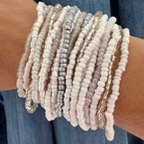 Shades of White Bracelet Stack (16 bracelets included)
