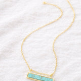 Turquoise and Gold Bar Necklace
