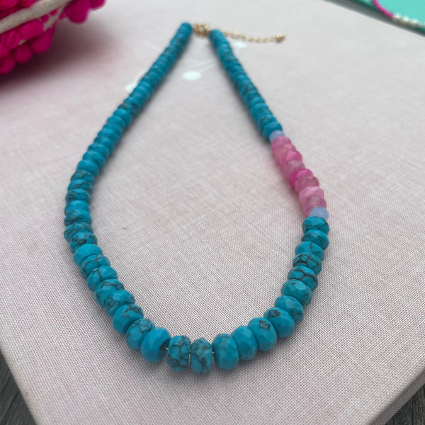 Mosaic Tile Gemstone Necklace