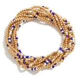 Blue and White College/Sports/School Bracelet Bundle