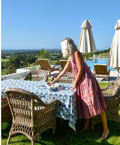 Indigo Blue Mineral Tablecloth