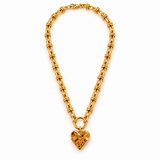 Signature Textured Heart Toggle Necklace