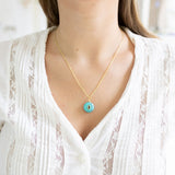 Electric Blue Turquoise with Violet Stone Necklace