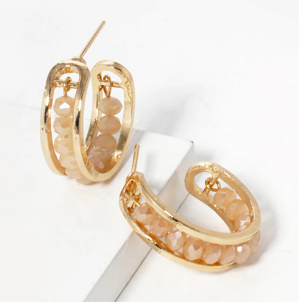 Champagne Quartz hoops Erin McDermott Jewelry