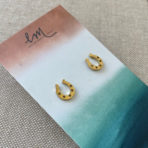 Gold Horseshoe Studs