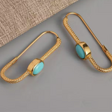 Turquoise Paperclip Hoops