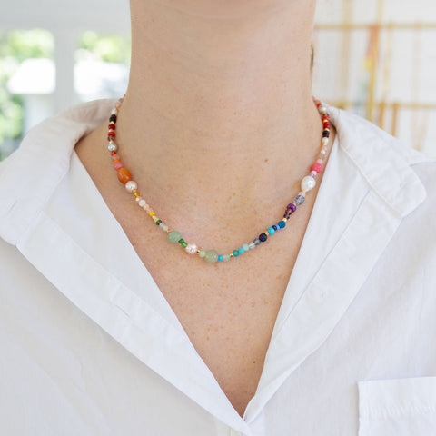 Like a Kid in a Candy Store • Gemstone and Resin Necklace