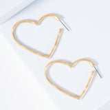 Hammered Heart Hoops