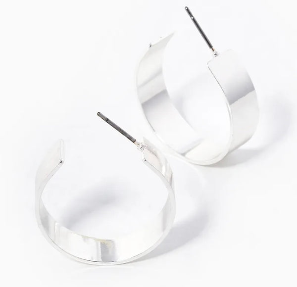 Thick Silver or Gold Hoops