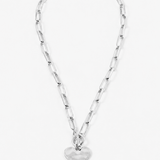 Hammered Heart Toggle Necklace