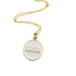 Necklace with a pendant displaying '11:11' on a white background