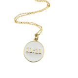 Necklace with a pendant displaying '11:11' on a white background