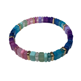 Multicolored beaded bracelet on a white background