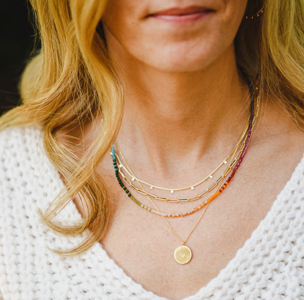 Triple Layer Disc Necklace
