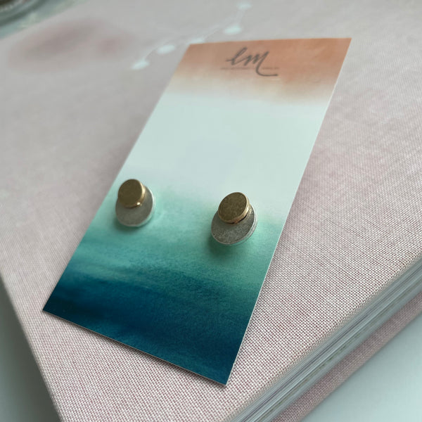 Mixed Metal Circle Studs