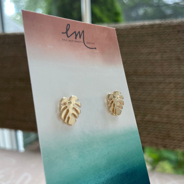 Gold Palm Studs