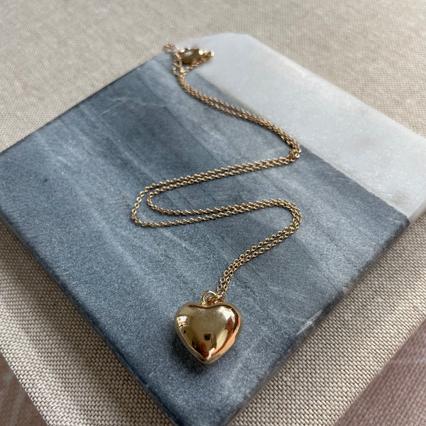 Small Puffy Heart Necklace