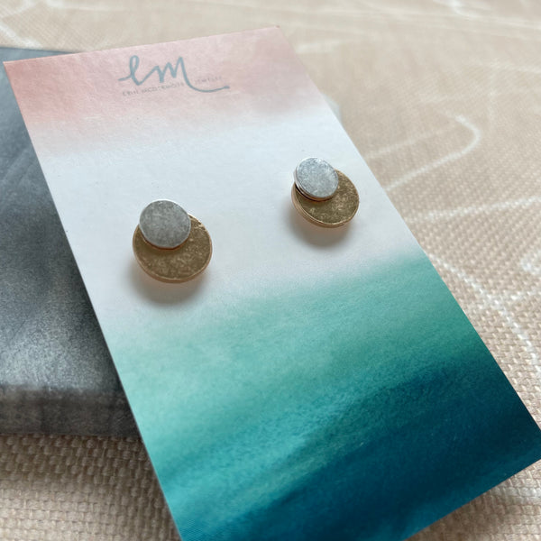 Mixed Metal Circle Studs