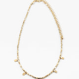 Tiny Beaded Rectangle Necklace