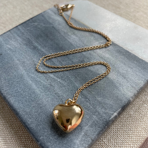 Small Puffy Heart Necklace