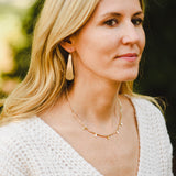 Tiny Beaded Rectangle Necklace
