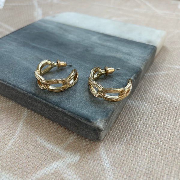 Textured Ella Bee Hoops