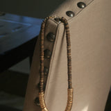 Coconut wood and Gold Bar Necklace