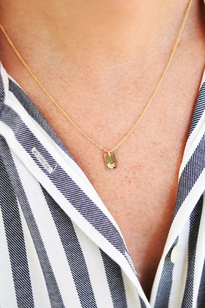 Tiny Heart Tab Necklace