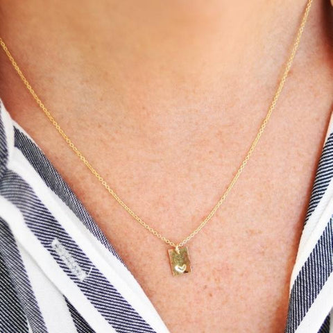 Tiny Heart Tab Necklace