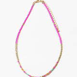 Hot Pink Beaded Necklace