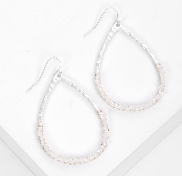 Silver Teardrop with Ice Quartz