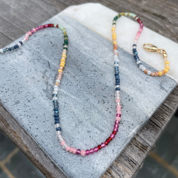 Tiny Beaded Stone Necklace