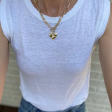 Hammered Heart Toggle Necklace