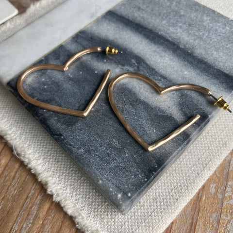 Heart Hammered Hoops