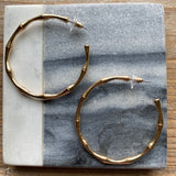 Gold Bamboo Hoop Earrings
