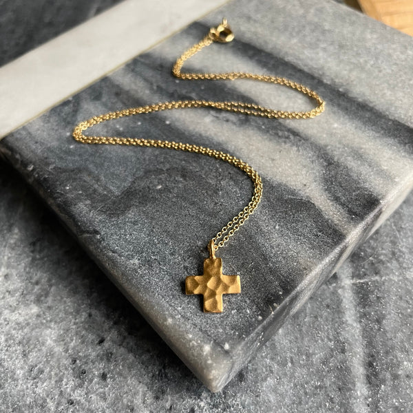 Hammered Cross Necklace