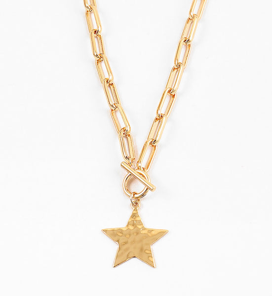 Star Hammered Necklace