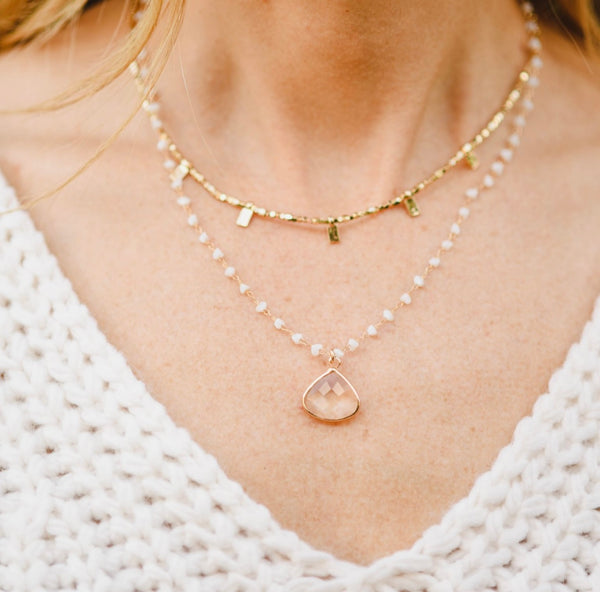 Winter White Stone Necklace
